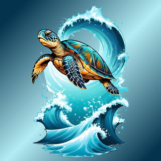 Camiseta Natación de tortugas entre las olas