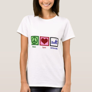 Camiseta Natación del amor de la paz