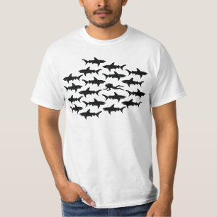 Camiseta Natación del buceador con los tiburones
