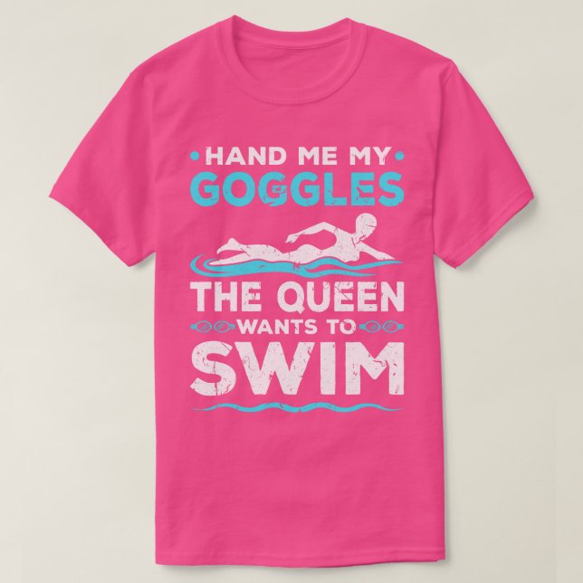 Camiseta Natación En Googles Natación En Piscina (Diseño del anverso)