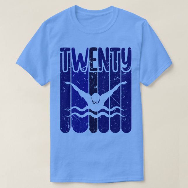 Camiseta Natación en natación 20 cumpleaños (Diseño del anverso)