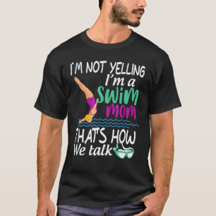 Camiseta Natación Graciosa Natación Mamá Playa Amor Idea De