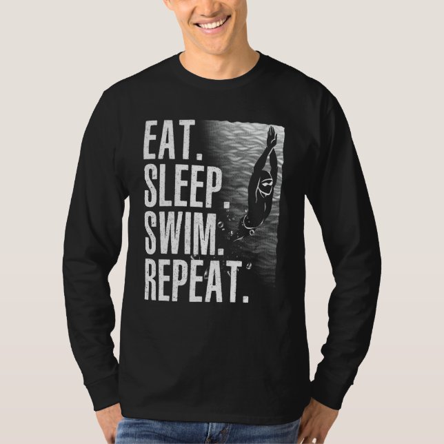 Camiseta Natación Graciosa Para Hombres Mujeres Niños Nadad (Anverso)