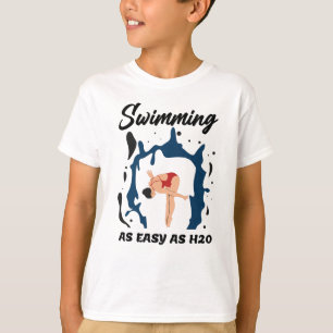 Camiseta Natación tan fácil como H2O - Diseño divertido de 