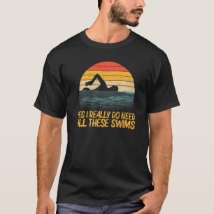Camiseta Natación Vintage Para Hombres Mujeres Nadador Nata