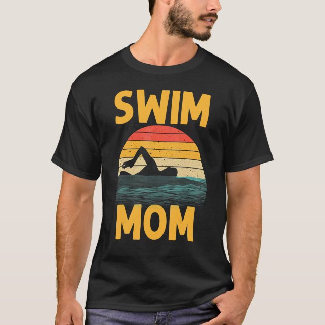 Camiseta Natación Vintage Para Mujeres Madre Nadadoras (Anverso)