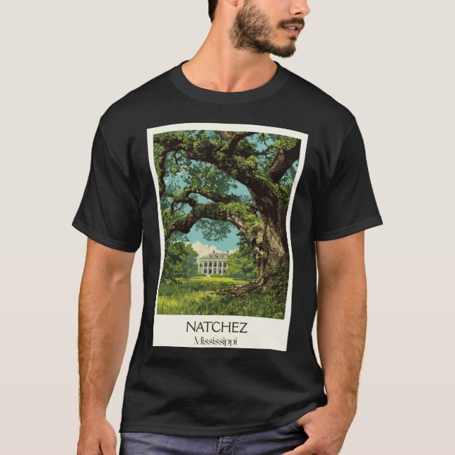 Camiseta Natchez Mississippi Mansion Historic Antebellum Ar (Anverso)