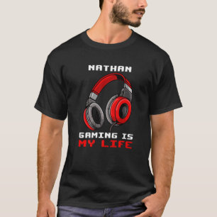 Camiseta Nathan Gaming Es Mi Vida Personalizada