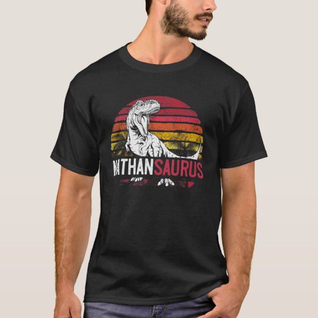 Camiseta Nathan Saurus Funny Personalizado Dinosaurio T Rex (Anverso)