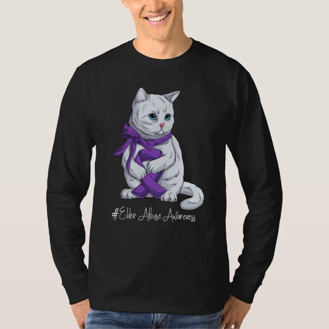 Camiseta National Elder Abuse Awareness Month Purple Ribbon (Anverso)