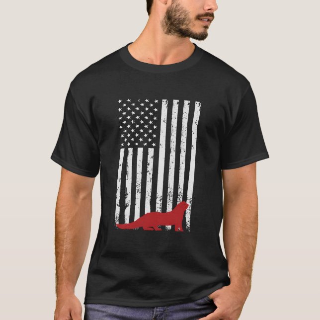 Camiseta National Ferret Day 4Th July Usa Flag Ferret (Anverso)