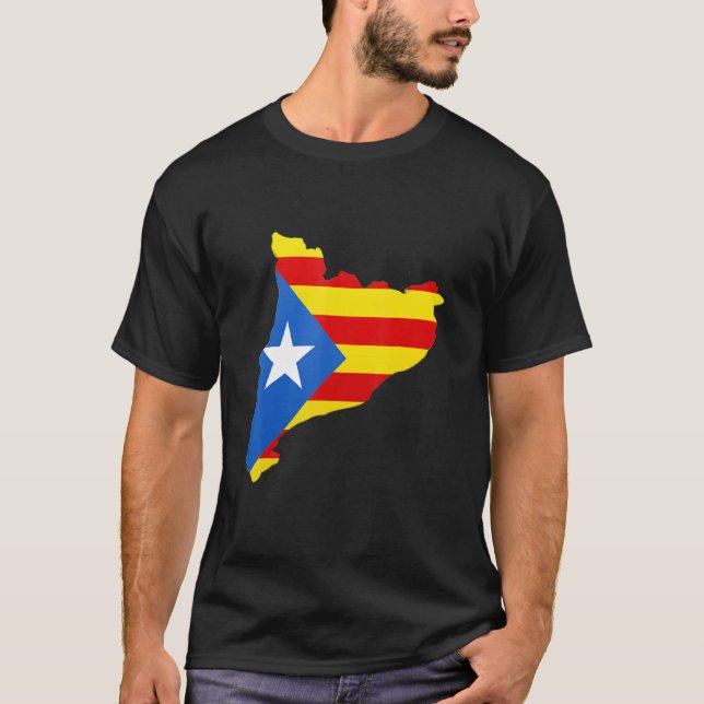 Camiseta National Flag Map Of Estelada Spain (Anverso)