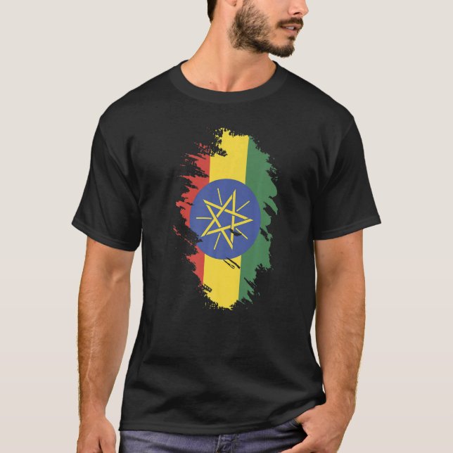 Camiseta National Flag of Ethiopia souvenir  for men women  (Anverso)