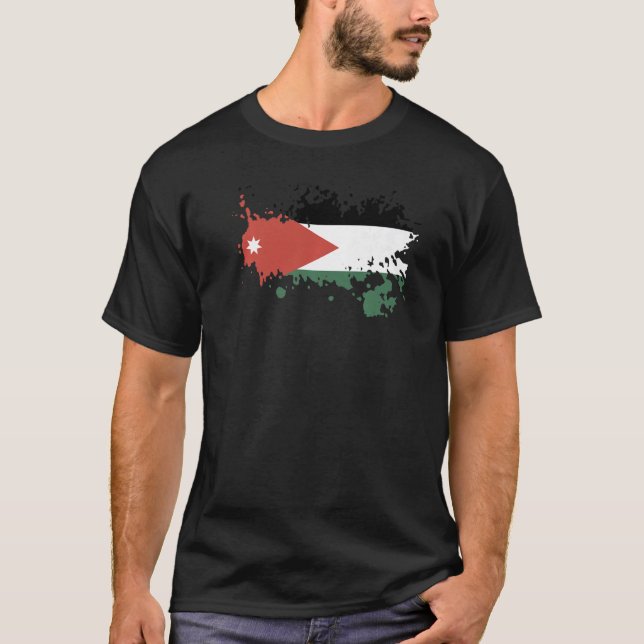 Camiseta National Flag of Jordan souvenir  for men women (Anverso)