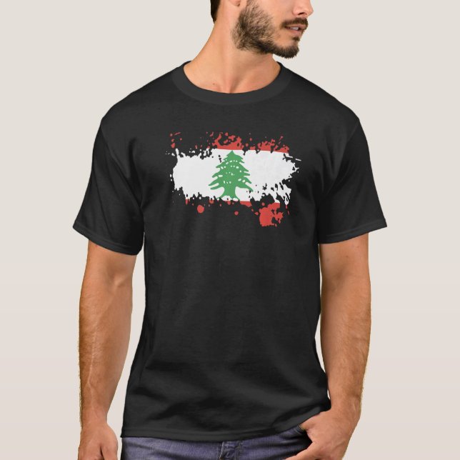 Camiseta National Flag of Lebanon souvenir  for men women (Anverso)