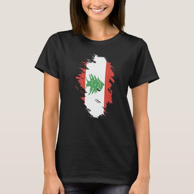 Camiseta National Flag of Lebanon souvenir  for men women   (Anverso)
