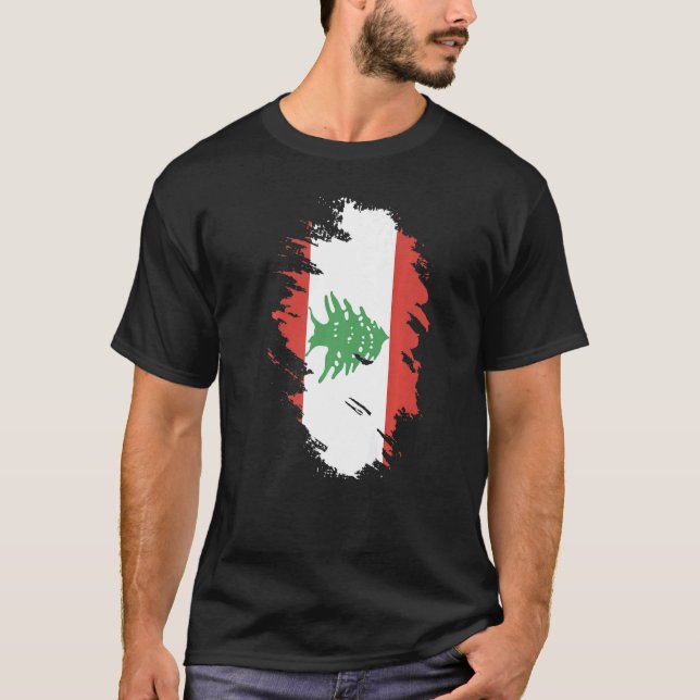 Camiseta National Flag of Lebanon souvenir  for men women   (Anverso)