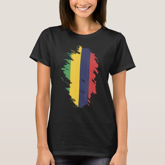 Camiseta National Flag of Mauritius souvenir  for men women (Anverso)