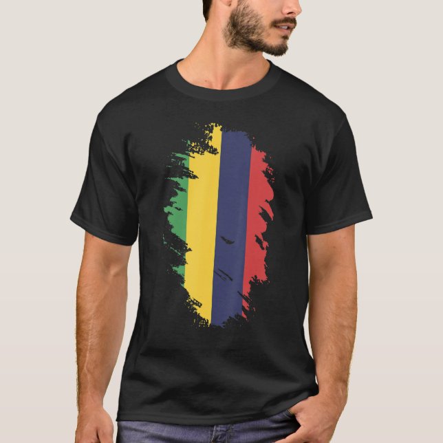 Camiseta National Flag of Mauritius souvenir  for men women (Anverso)