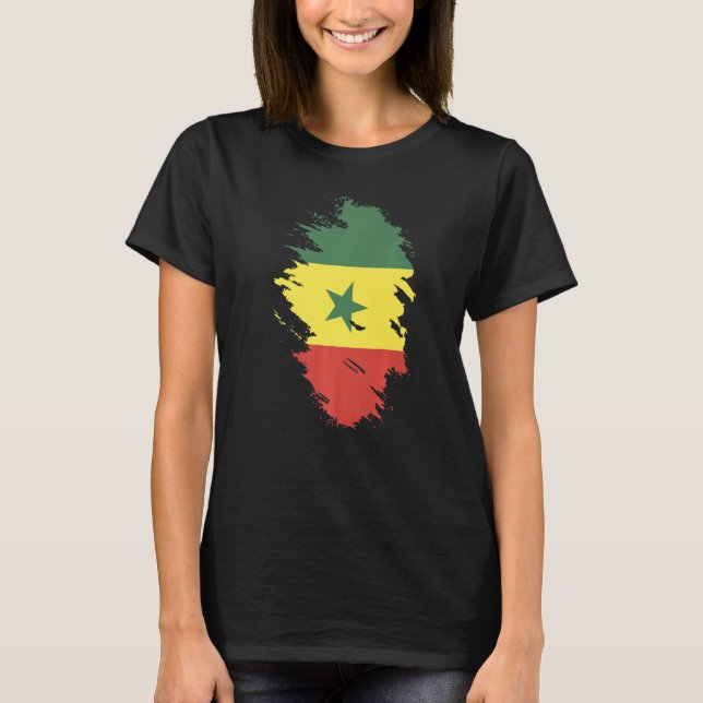 Camiseta National Flag of Senegal souvenir  for men women   (Anverso)