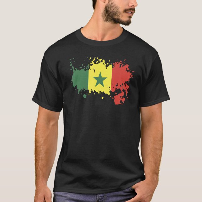 Camiseta National Flag of Senegal souvenir   for men women (Anverso)
