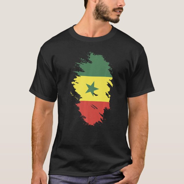 Camiseta National Flag of Senegal souvenir  for men women   (Anverso)