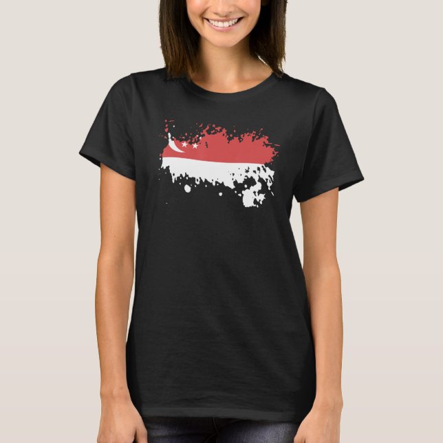 Camiseta National Flag of Singapore souvenir   for men wome (Anverso)