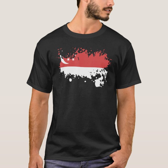 Camiseta National Flag of Singapore souvenir   for men wome (Anverso)