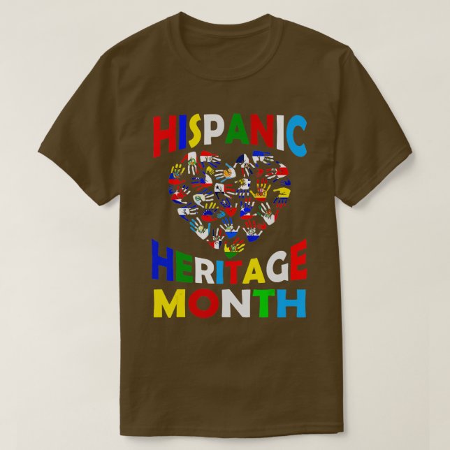 Camiseta National Hispanic Heritage Month Latino All Countr (Diseño del anverso)