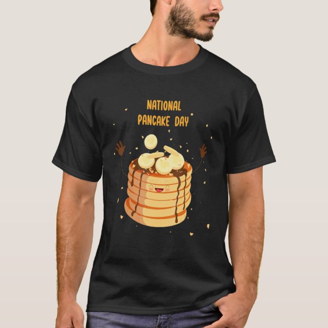 Camiseta NATIONAL PANCAKE DAY quote flapjack cool griddleca (Anverso)