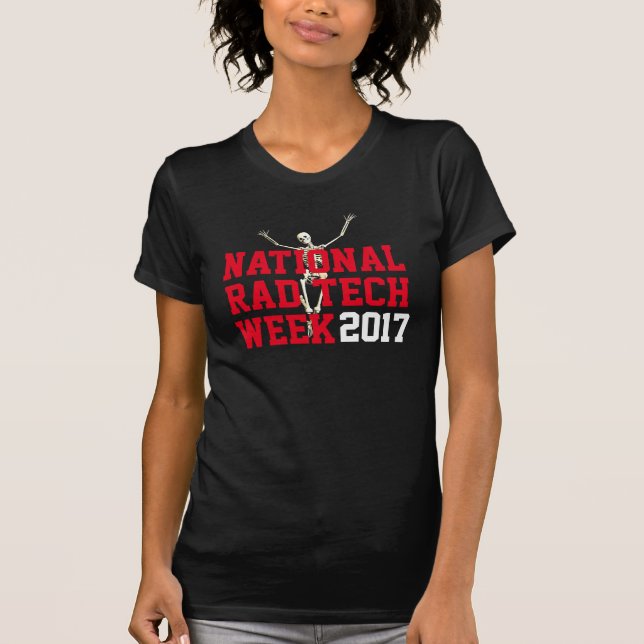 Camiseta "National Rad Tech Week" con feliz esqueleto (Anverso)