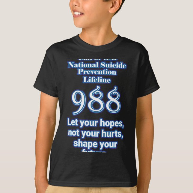 Camiseta National Suicide Prevention Lifeline 988 Let Your  (Anverso)