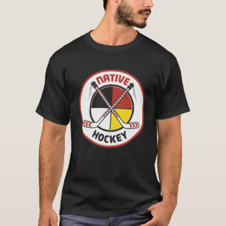 Camiseta nativa del negro del hockey