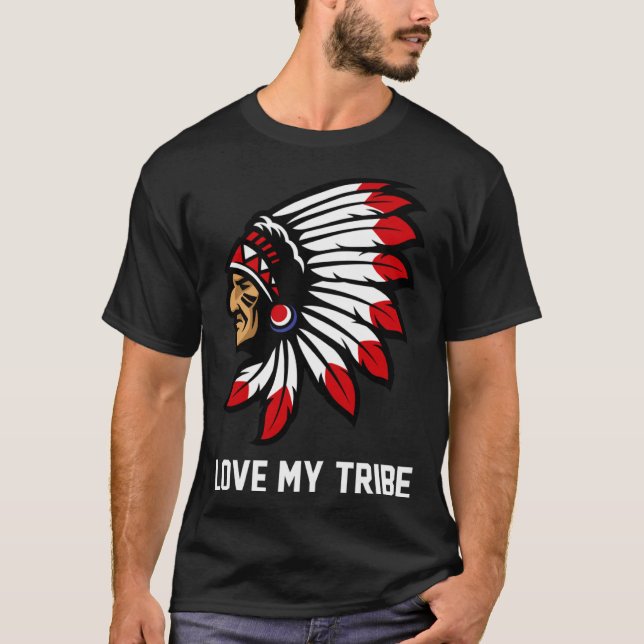 Camiseta Native American Love My Tribe Indian American Prid (Anverso)