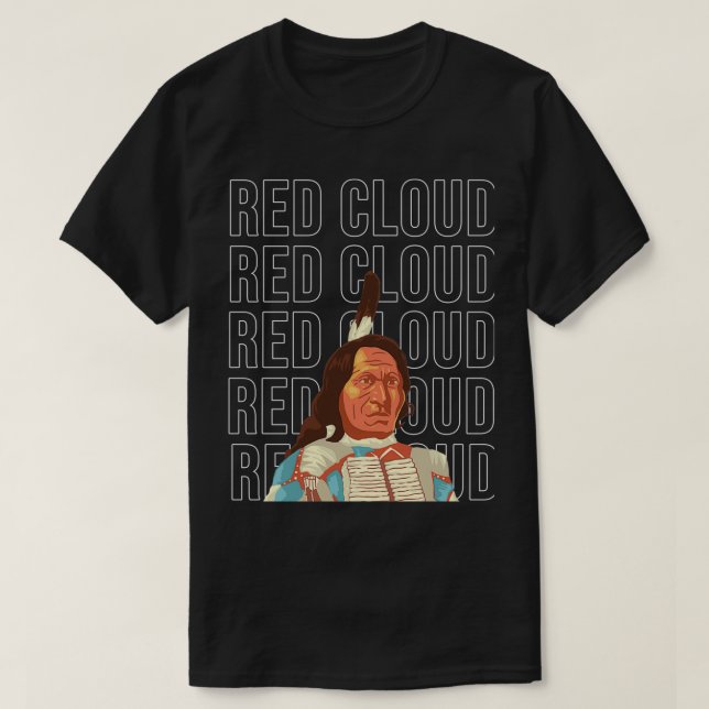 Camiseta Native American Red Cloud Cool Design  (Diseño del anverso)