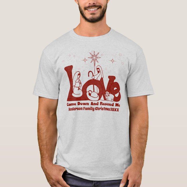Camiseta Natividad de las familias cristianas personalizada (Anverso)