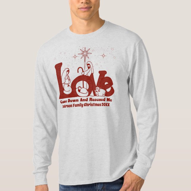 Camiseta Natividad de las familias cristianas personalizada (Anverso)
