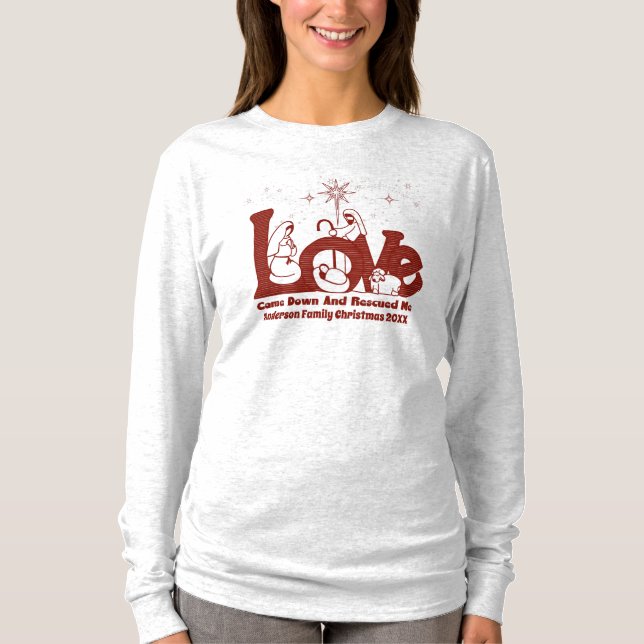 Camiseta Natividad de las familias cristianas personalizada (Anverso)