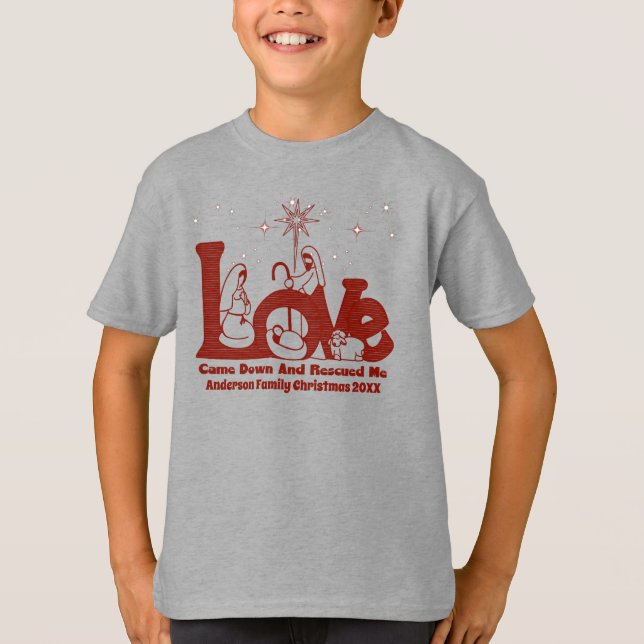 Camiseta Natividad de las familias cristianas personalizada (Anverso)