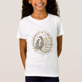 Camiseta Natividad de Navidad de plata y oro