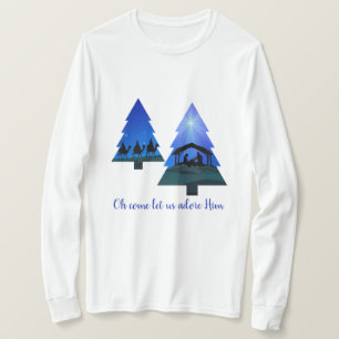 Camiseta Natividad del árbol de Navidad: Oh, vengan, adorém