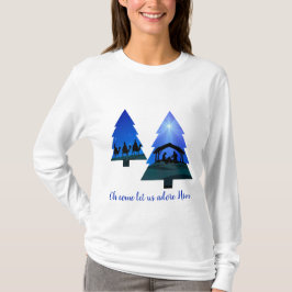 Camiseta Natividad del árbol de Navidad: Oh, vengan, adorém