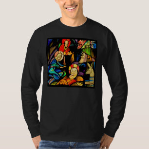 Camiseta Natividad del estilo del vitral