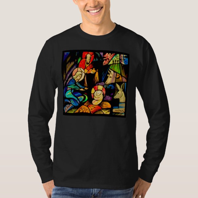 Camiseta Natividad del estilo del vitral (Anverso)