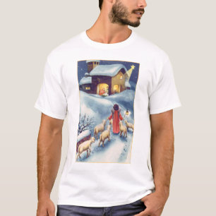 Camiseta Natividad del pastor del ángel del navidad del
