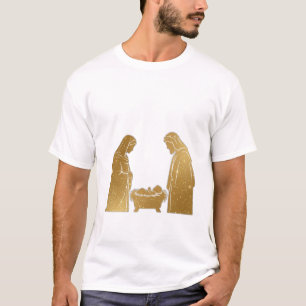 Camiseta Natividad Dorada – Navidad Elegante