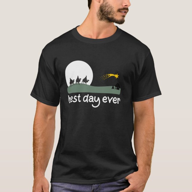 Camiseta Nativity scene Christmas best day ever  (Anverso)