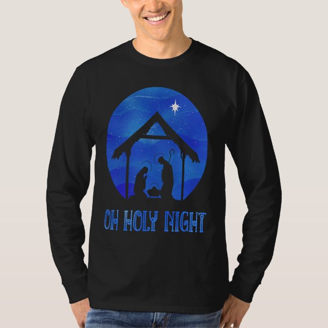 Camiseta Nativity Scene Jesus Born Christian Family Matchin (Anverso)