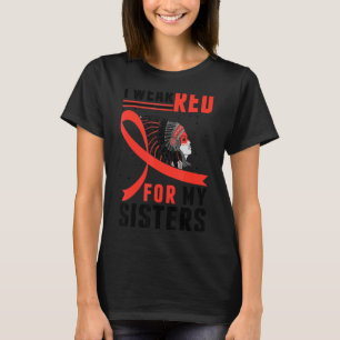 Camiseta Nativo América Mmiw Conciencia Que Llevo Rojo Para