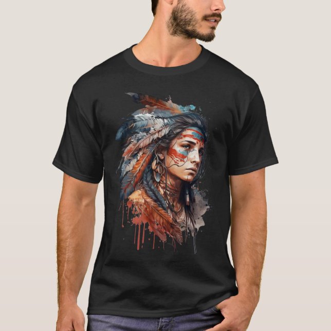 CAMISETA NATIVO AMERICANO COLORIDO (Anverso)